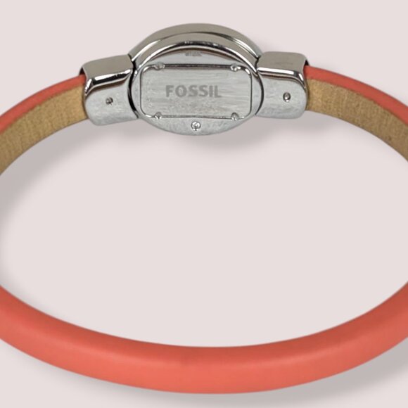 Fossil Orange Leather Steel Lock Bracelet - Picture 4 of 6